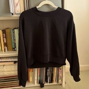 Black lululemon Softstreme Perfectly Oversized Cropped Crew Size 4